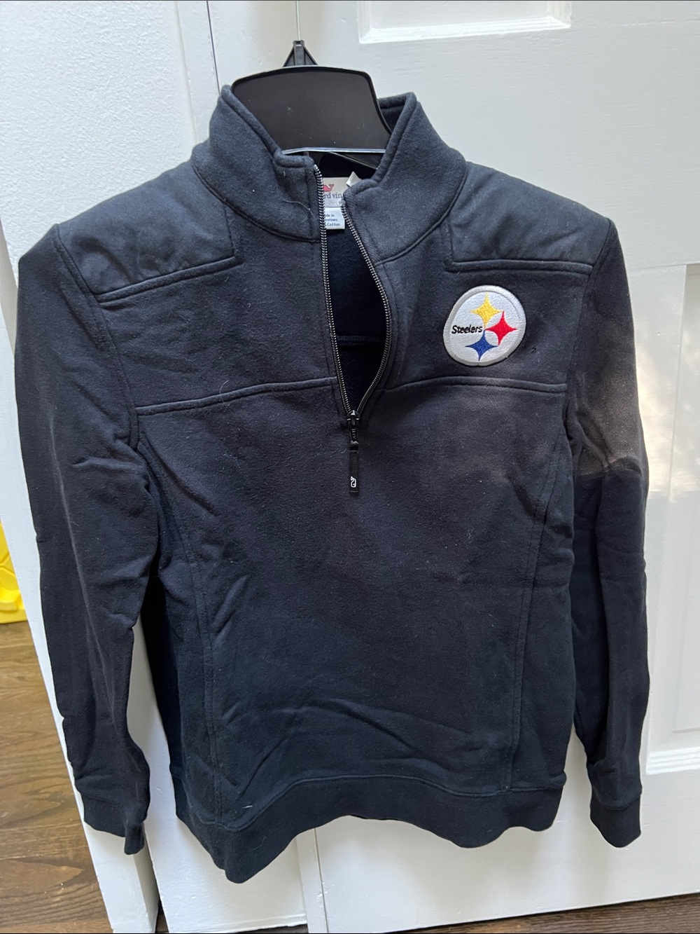 Vineyard Vines Steelers Black Quarter-Zip Pullover XS NFL